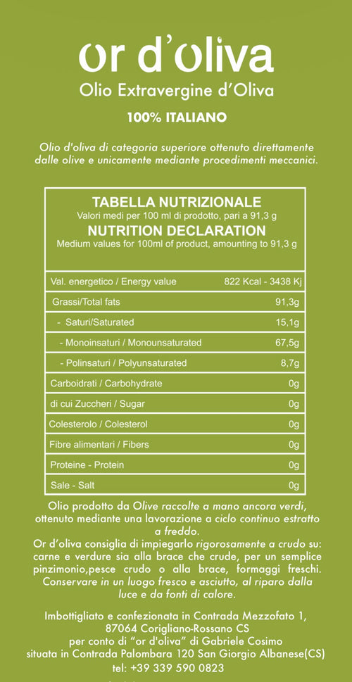 Or d'Oliva26 bundle 6 bottiglie da 75cl.